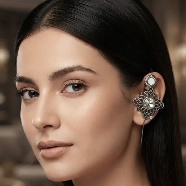 The99jewel_Oxidised_Plated_Oval_Ear_Cuff_Oxidised