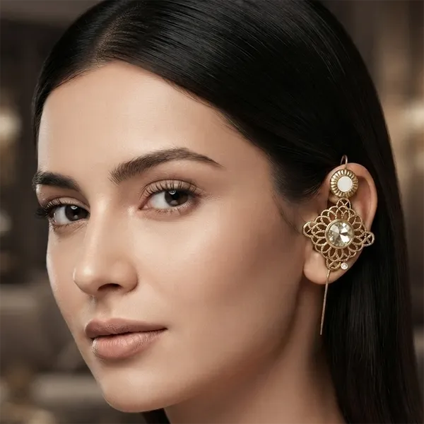 The99jewel_Gold_Plated_Oval_Ear_Cuff_Gold