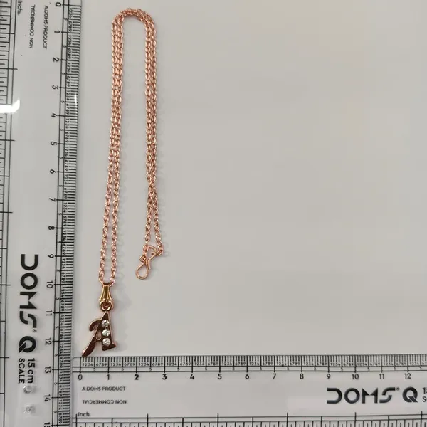 The99jewel_Rose_Gold_Plated_Letter_A_Initial_Chain_Pendant_With_Austrian_Stone_Rose_Gold