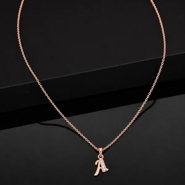 The99jewel_Rose_Gold_Plated_Letter_A_Initial_Chain_Pendant_With_Austrian_Stone_Rose_Gold
