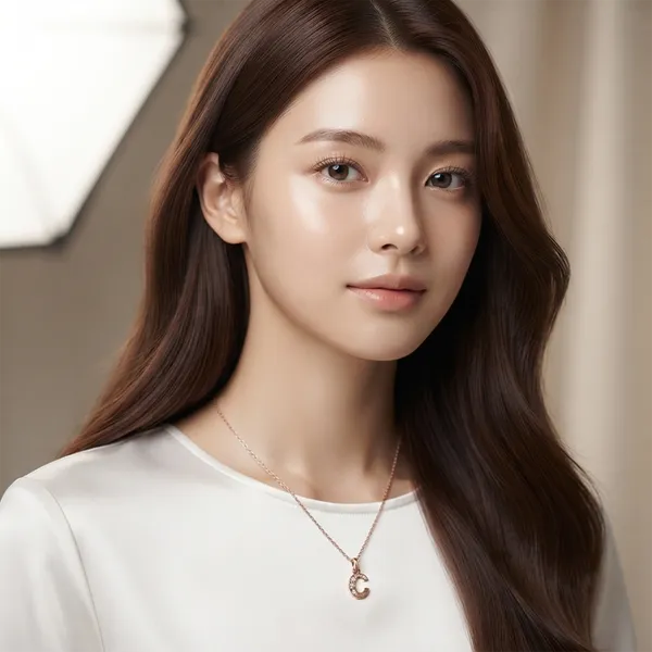 The99jewel_Rose_Gold_Plated_Letter_C_Initial_Chain_Pendant_With_Austrian_Stone_Rose_Gold
