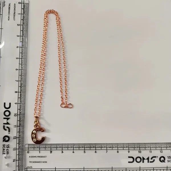 The99jewel_Rose_Gold_Plated_Letter_C_Initial_Chain_Pendant_With_Austrian_Stone_Rose_Gold
