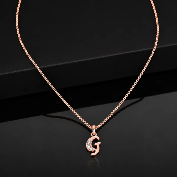 The99jewel_Rose_Gold_Plated_Letter_G_Initial_Chain_Pendant_With_Austrian_Stone_Rose_Gold
