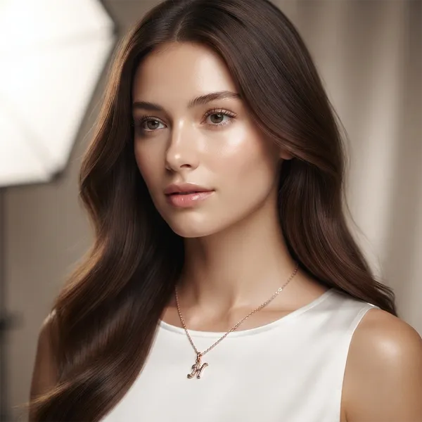 The99jewel_Rose_Gold_Plated_Letter_H_Initial_Chain_Pendant_With_Austrian_Stone_Rose_Gold
