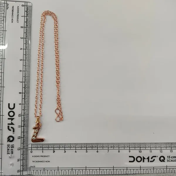 The99jewel_Rose_Gold_Plated_Letter_L_Initial_Chain_Pendant_With_Austrian_Stone_Rose_Gold