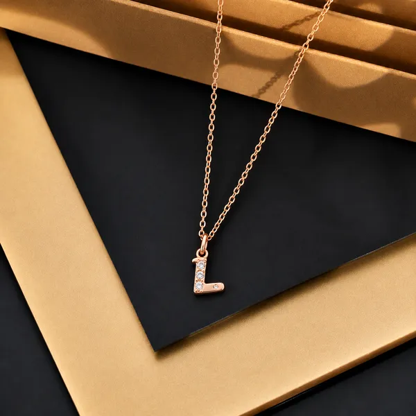 The99jewel_Rose_Gold_Plated_Letter_L_Initial_Chain_Pendant_With_Austrian_Stone_Rose_Gold