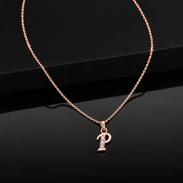 The99jewel_Rose_Gold_Plated_Letter_P_Initial_Chain_Pendant_With_Austrian_Stone_Rose_Gold
