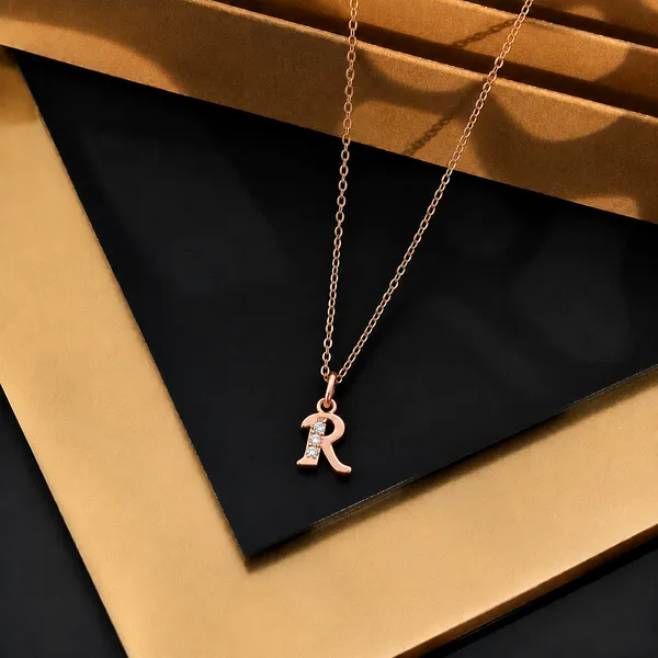 The99jewel_Rose_Gold_Plated_Letter_R_Initial_Chain_Pendant_With_Austrian_Stone_Rose_Gold