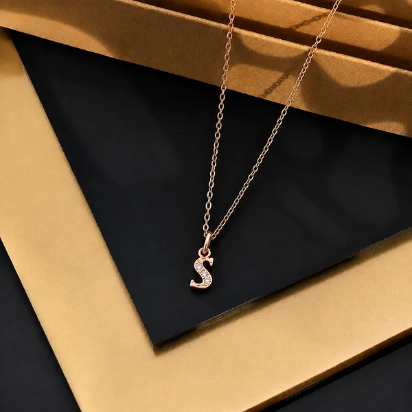 The99jewel_Rose_Gold_Plated_Letter_S_Initial_Chain_Pendant_With_Austrian_Stone_Rose_Gold