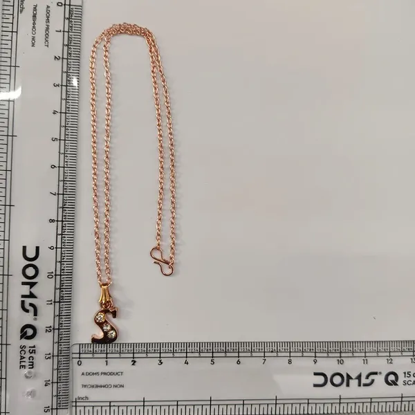 The99jewel_Rose_Gold_Plated_Letter_S_Initial_Chain_Pendant_With_Austrian_Stone_Rose_Gold