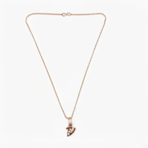 The99jewel_Rose_Gold_Plated_Letter_V_Initial_Chain_Pendant_With_Austrian_Stone_Rose_Gold