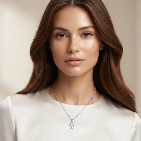 The99jewel_Silver_Plated_Letter_D_Initial_Chain_Pendant_With_Austrian_Stone_Silver