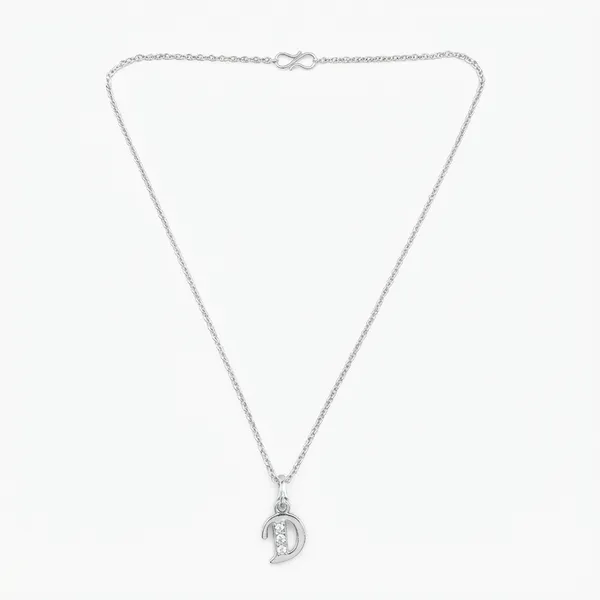 The99jewel_Silver_Plated_Letter_D_Initial_Chain_Pendant_With_Austrian_Stone_Silver