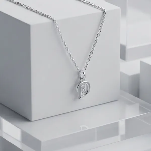 The99jewel_Silver_Plated_Letter_D_Initial_Chain_Pendant_With_Austrian_Stone_Silver