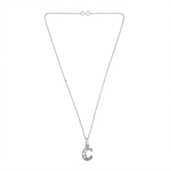 The99jewel_Silver_Plated_Letter_C_Initial_Chain_Pendant_With_Austrian_Stone_Silver