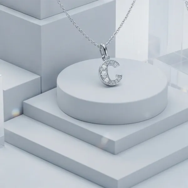The99jewel_Silver_Plated_Letter_C_Initial_Chain_Pendant_With_Austrian_Stone_Silver