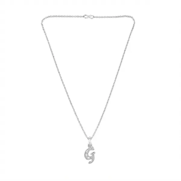 The99jewel_Silver_Plated_Letter_G_Initial_Chain_Pendant_With_Austrian_Stone_Silver