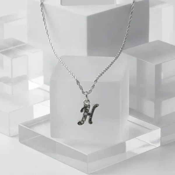 The99jewel_Silver_Plated_Letter_H_Initial_Chain_Pendant_With_Austrian_Stone_Silver