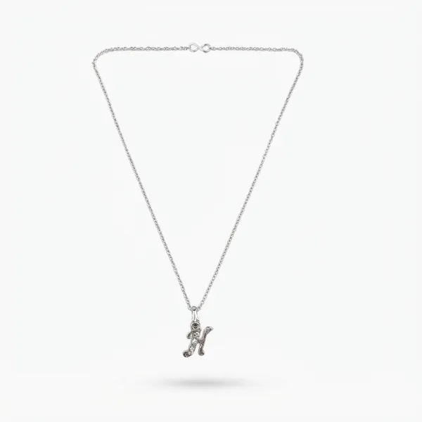 The99jewel_Silver_Plated_Letter_H_Initial_Chain_Pendant_With_Austrian_Stone_Silver