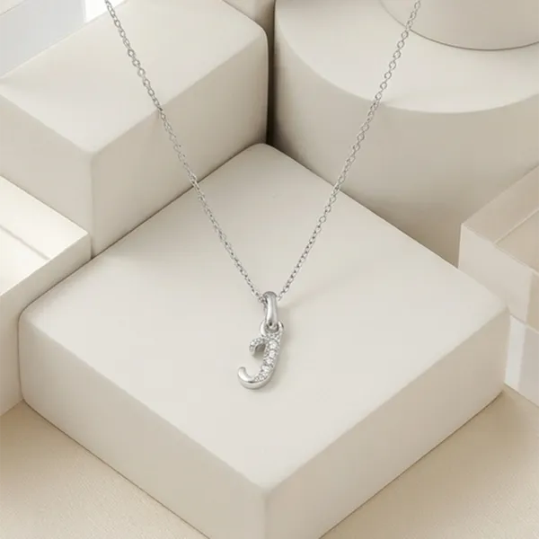 The99jewel_Silver_Plated_Letter_J_Initial_Chain_Pendant_With_Austrian_Stone_Silver