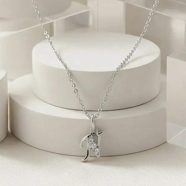 The99jewel_Silver_Plated_Letter_N_Initial_Chain_Pendant_With_Austrian_Stone_Silver