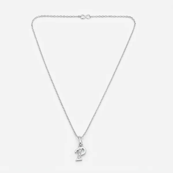 The99jewel_Silver_Plated_Letter_P_Initial_Chain_Pendant_With_Austrian_Stone_Silver