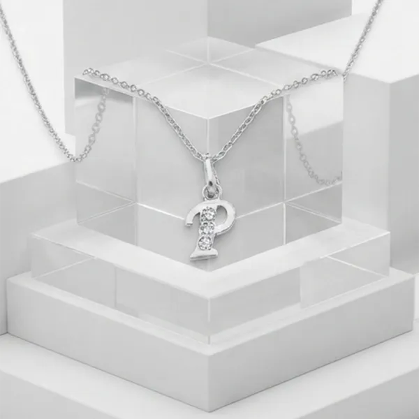 The99jewel_Silver_Plated_Letter_P_Initial_Chain_Pendant_With_Austrian_Stone_Silver