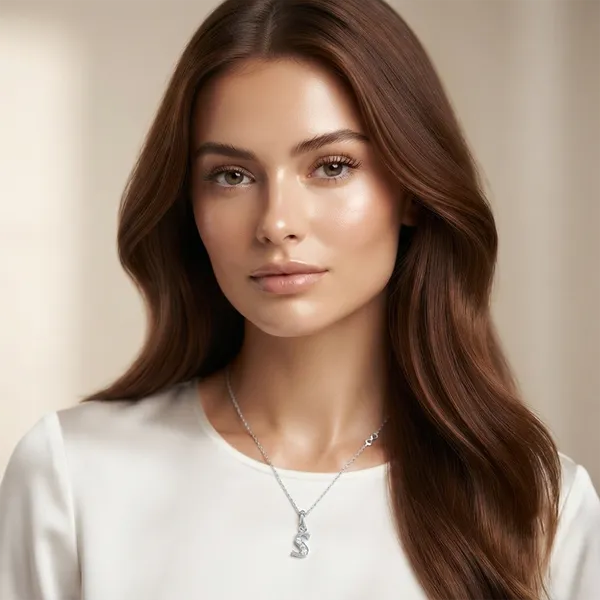 The99jewel_Silver_Plated_Letter_S_Initial_Chain_Pendant_With_Austrian_Stone_Silver