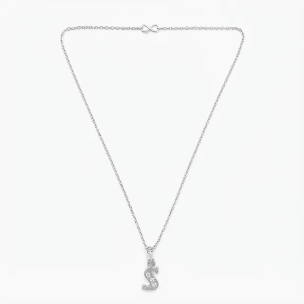 The99jewel_Silver_Plated_Letter_S_Initial_Chain_Pendant_With_Austrian_Stone_Silver
