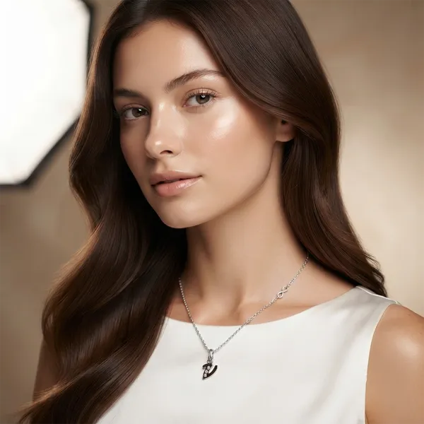 The99jewel_Silver_Plated_Letter_V_Initial_Chain_Pendant_With_Austrian_Stone_Silver