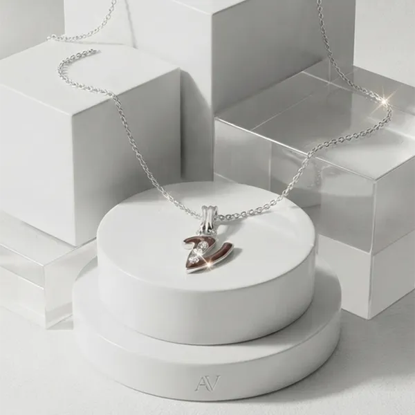 The99jewel_Silver_Plated_Letter_V_Initial_Chain_Pendant_With_Austrian_Stone_Silver
