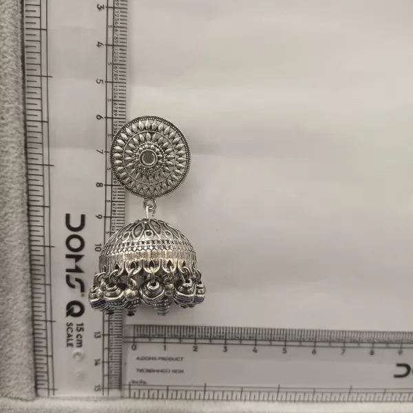 The99jewel_Stylish_Oxidised_Jhumki_Earrings_For_Women_Silver