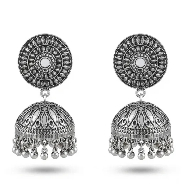 The99jewel_Stylish_Oxidised_Jhumki_Earrings_For_Women_Silver