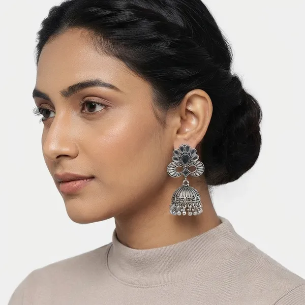 The99jewel_Fashion_Oxidised_Mirror_Jhumki_Earrings_For_Girls_Women_Silver