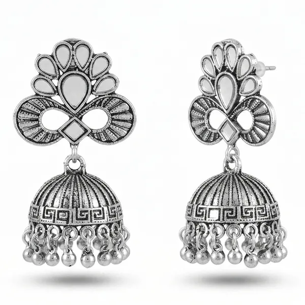The99jewel_Fashion_Oxidised_Mirror_Jhumki_Earrings_For_Girls_Women_Silver