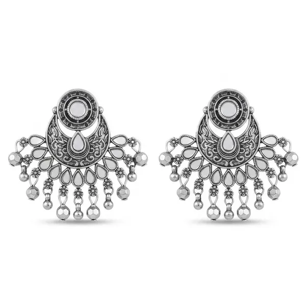 The99jewel_Fashion_Oxidised_With_Mirror_Dangler_Earrings_For_Women_Silver