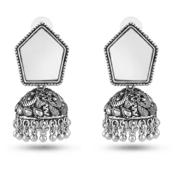 The99jewel_Fashion_Oxidised_Mirror_Jhumki_Earrings_For_Girls_Women_Silver