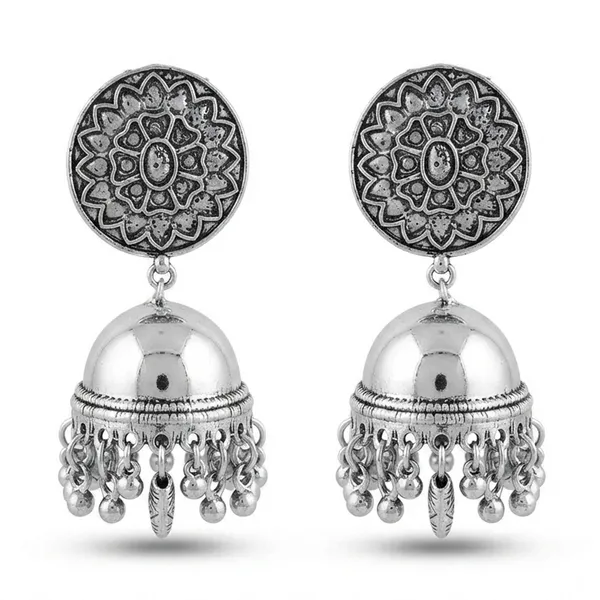The99jewel_Traditional_Oxidized_Silver_Jhumka_Earrings_For_Girls_Women_Silver
