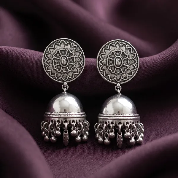 The99jewel_Traditional_Oxidized_Silver_Jhumka_Earrings_For_Girls_Women_Silver