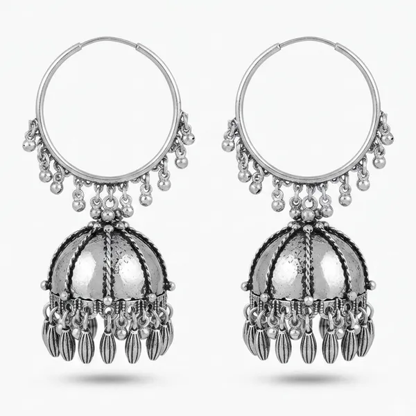 The99jewel_Oxidised_Hoop_Jhumka_Earrings_For_Girls_Women_Silver