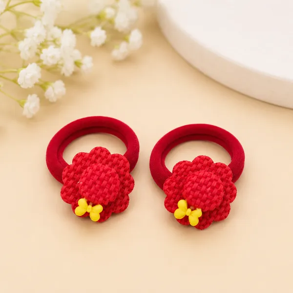 The99jewel_Kids_Flower_Soft_Elastic_Ponytail_Hair_Ties_Hair_Rubber_Bands_For_Girls_Pack_Of_2_Red