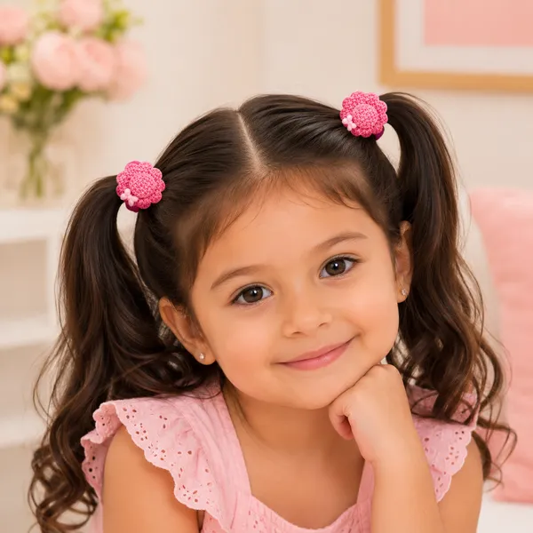 The99jewel_Kids_Flower_Soft_Elastic_Ponytail_Hair_Ties_Hair_Rubber_Bands_For_Girls_Pack_Of_2_Dark_Pink