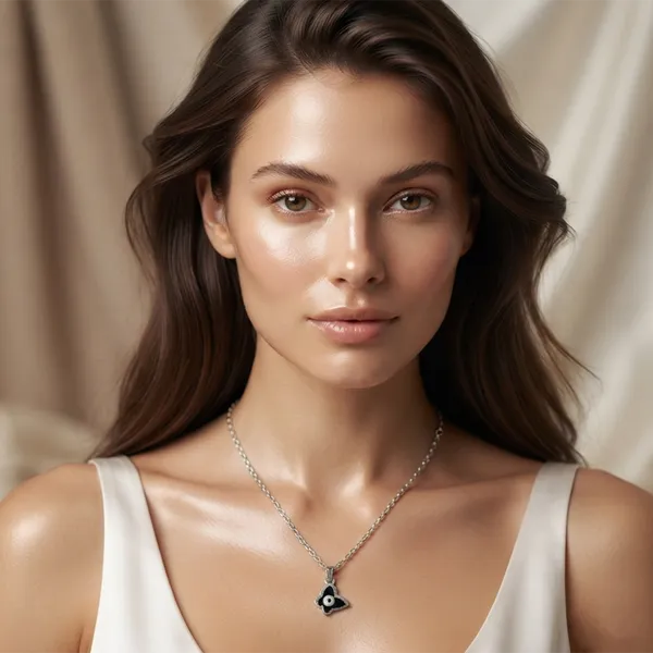 The99jewel_Silver_Plated_Butterfly_Shape_Chain_Pendant_For_Women_Black
