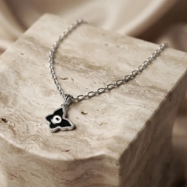 The99jewel_Silver_Plated_Butterfly_Shape_Chain_Pendant_For_Women_Black