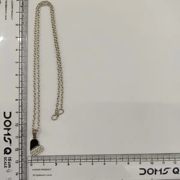 The99jewel_Fashion_Silver_Plated_Austrian_Stone_Heart_Shape_Chain_Pendant_Black