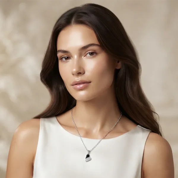 The99jewel_Fashion_Silver_Plated_Austrian_Stone_Heart_Shape_Chain_Pendant_Black