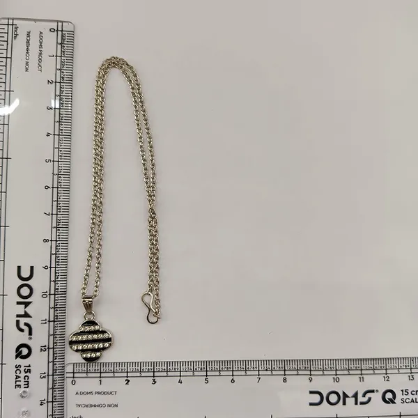 The99jewel_Fashion_Silver_Plated_Austrian_Stone_Clover_Shape_Chain_Pendant_Black
