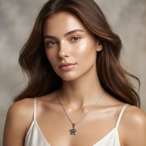 The99jewel_Fashion_Silver_Plated_Austrian_Stone_Star_Shape_Chain_Pendant_Black
