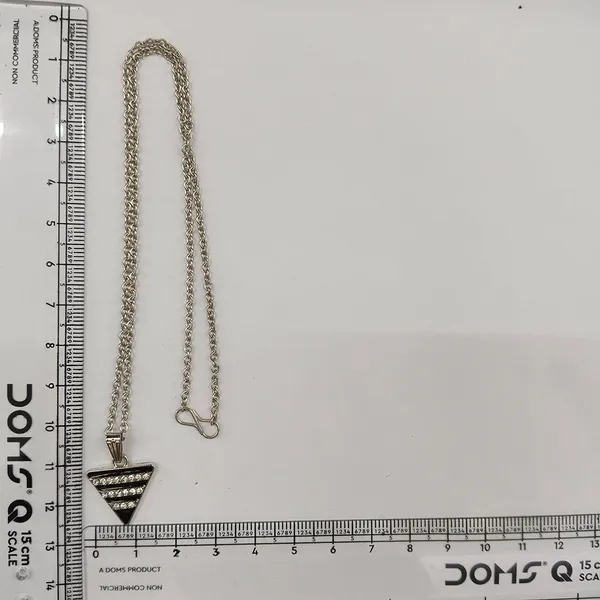 The99jewel_Fashion_Silver_Plated_Austrian_Stone_Triangle_Shape_Chain_Pendant_Black