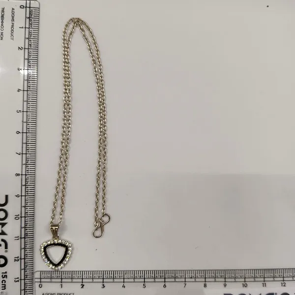 The99jewel_Fashion_Silver_Plated_Austrian_Stone_Triangle_Shape_Chain_Pendant_Black